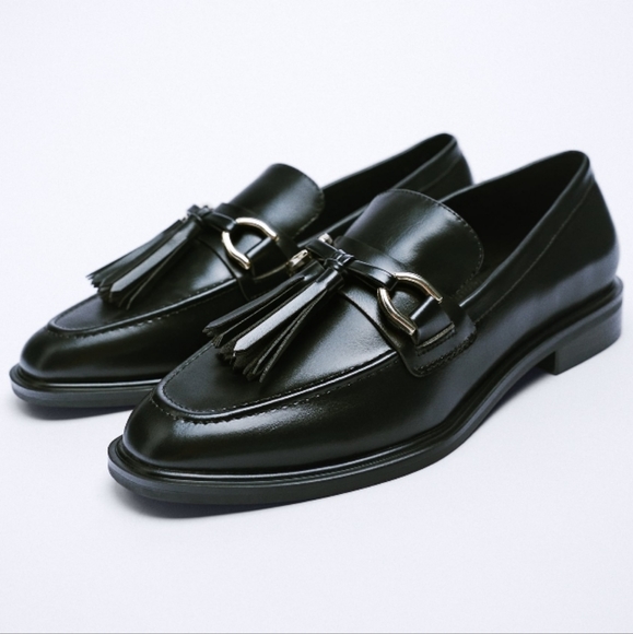 NWT Zara Gucci Style Tassel Flat Loafers - Picture 1 of 4